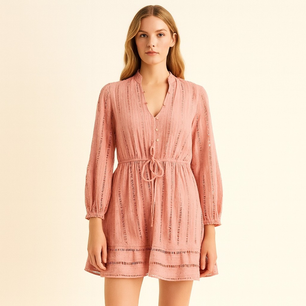 Anthropologie Sz M Forever That Girl Mini Eyelet 100% Cotton Eyelet Retail $145‎